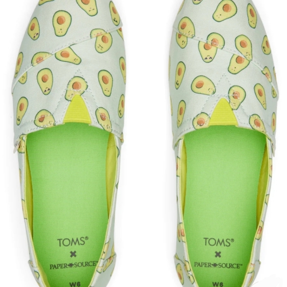 Toms Womens Alpargata Light Aqua Paper Source Avocados Print